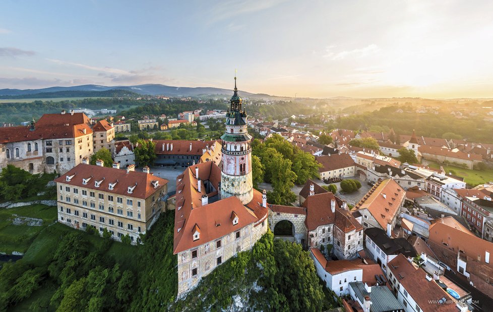 Jedinečné leteckéh fotografie Českého Krumlova.