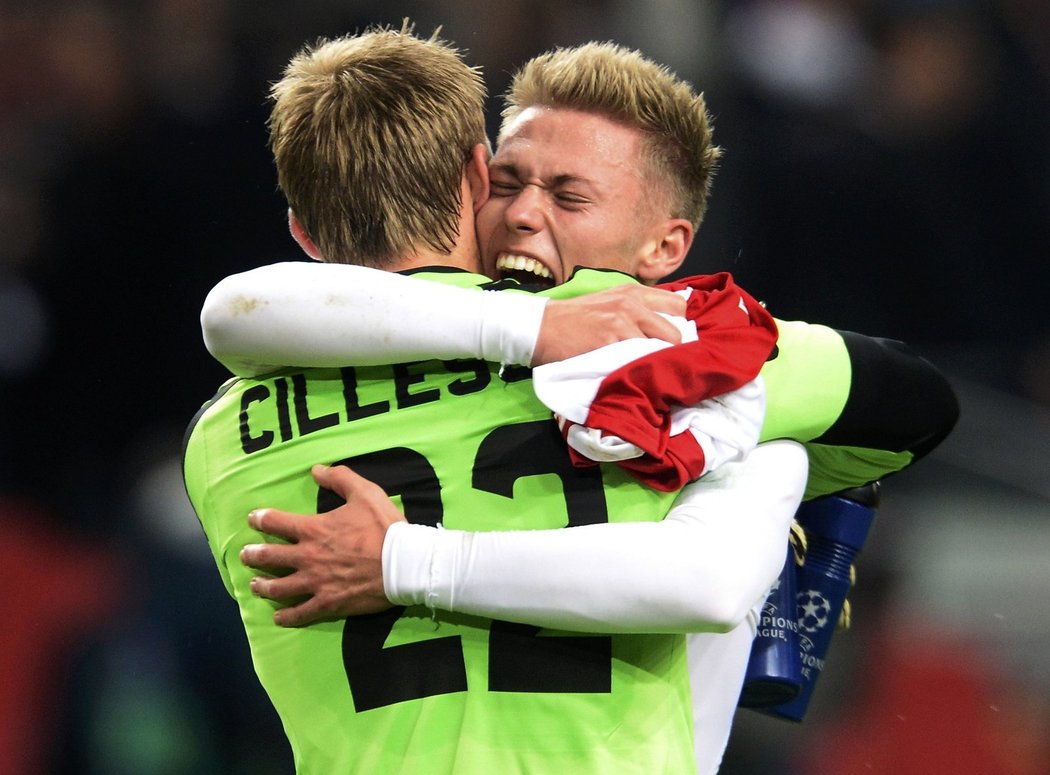 Radost Ajaxu po vítězství nad Barcelonou.