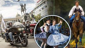 Tipy na víkend: Burácení harleyů v ulicích Prahy, koňská krása v Pardubicích i folklor v Luhačovicích