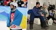 Ukrajinský akrobatický lyžař Oleksandr Abramenko přebývá s rodinou v podzemní garáži.