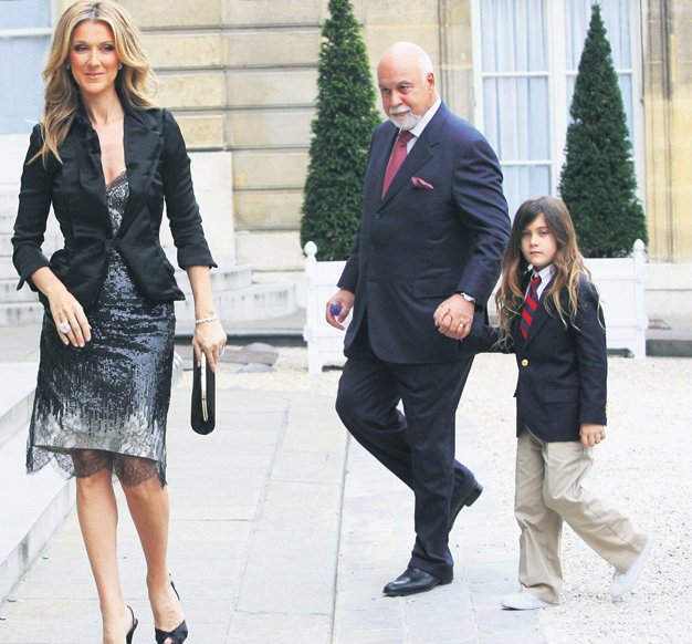 Celine Dion s manželem Reném Angelilem a synem Rene Charlesem