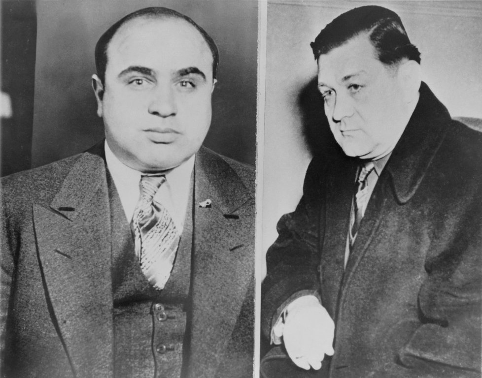 Al Capone a jeho rival George ‚Bugs‘ Moran, šéf North Side Gangu