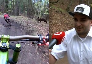 Ostravský biker Alan Pukowiec se na Slovensku potkal s medvědem.