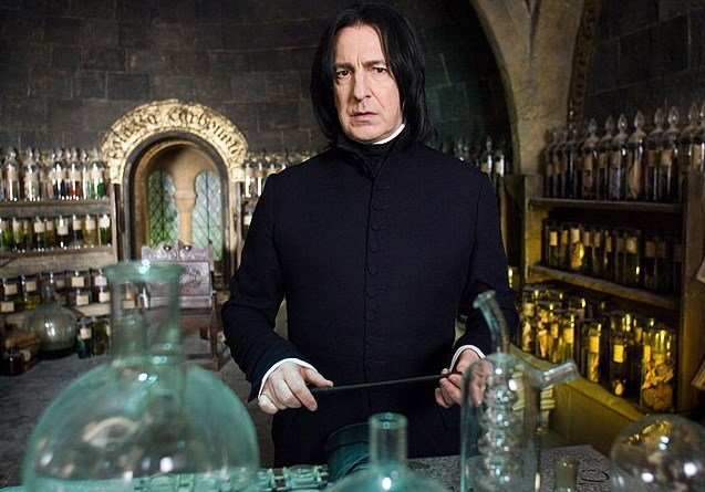 Alan Rickman jako Severus Snape v Harry Potterovi