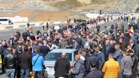 Skupina Albánců protestovala proti mýtnému na jedné z dálnic