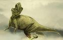 Albetosaurus útočící na obrněného anodontosaura