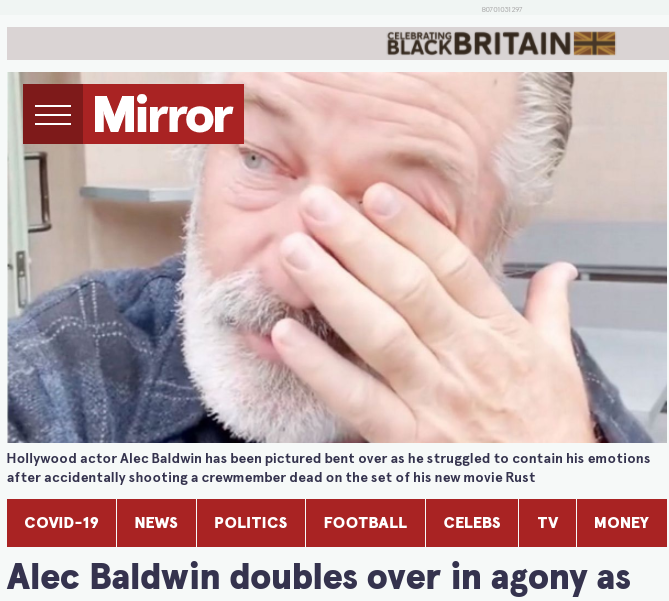 Plačící Alec Baldwin v Mirroru