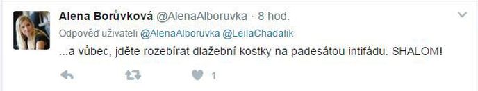 Alena Borůvková tweetuje.