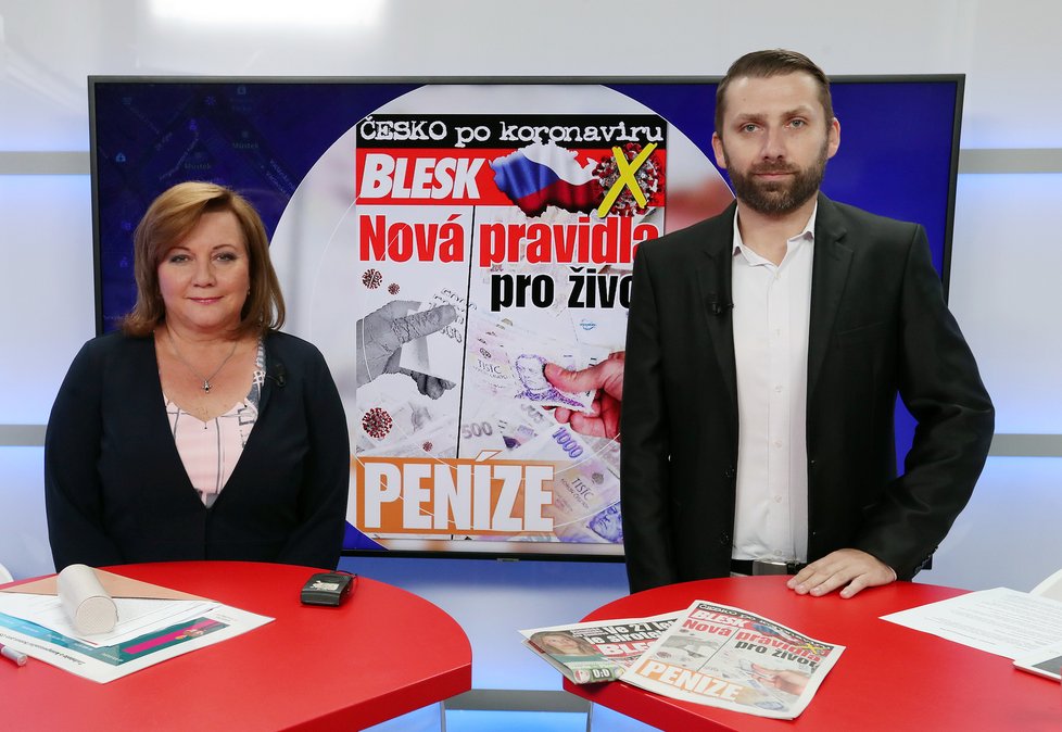 Alena Schillerová (za ANO) již bez roušky v pořadu Epicentrum na Blesk.cz (8.6.2020)