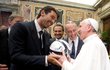 Gigi Buffon při au dienci audienci u papeže Františka I.