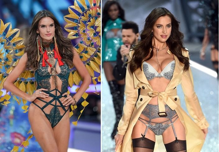 Alessandra Ambrosio a Irina Shayk na přehlídce Victoria´s Secret loni v koncem listopadu.