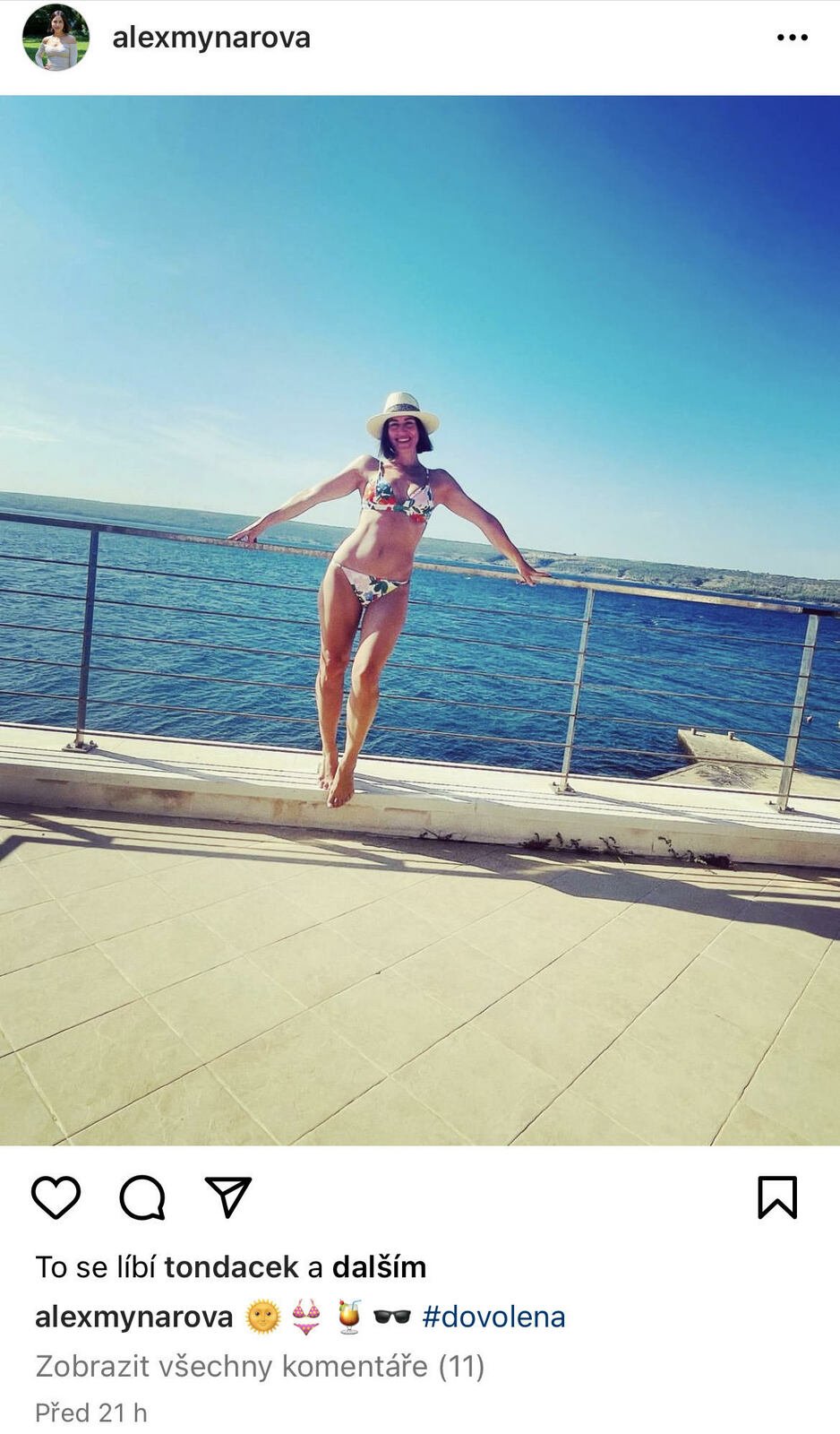 Alex Mynářová na dovolené v Chorvatsku