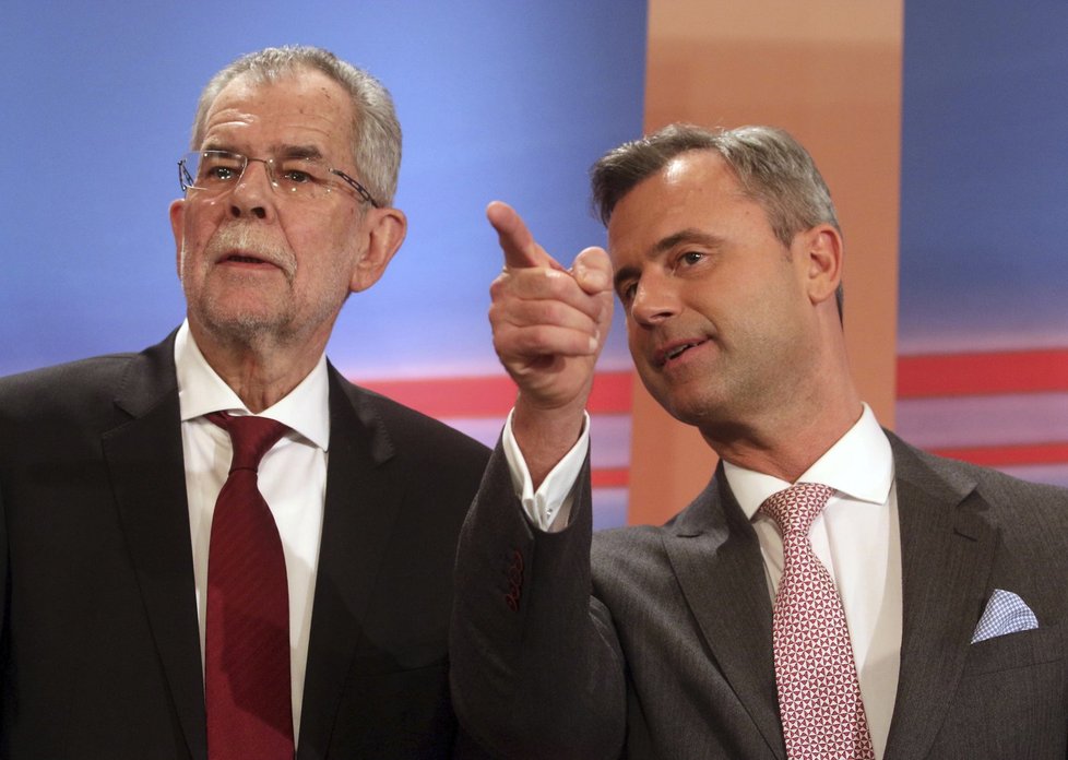 Kandidáti na rakouského prezidenta: Alexander Van der Bellen s Norbertem Hoferem