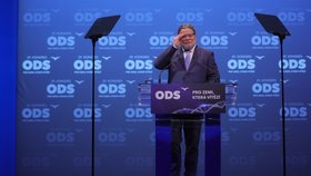 29. kongres ODS: Europoslanec Alexandr Vondra během kandidátního projevu na post místopředsedy (18. 1. 2020)