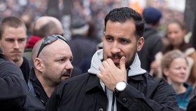 Bývalý bodyguard francouzského prezidenta Alexandre Benalla během protestu May Day v Paříži.