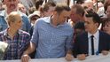 Julija a Alexej Navalní s Iljou Jašinem na protestu v Moskvě (12. června 2013).