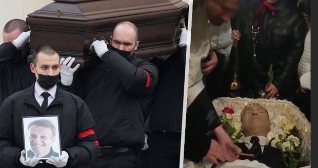 Bolestný moment z pohřbu Alexeje Navalného: Maminka hladila synovo tělo v rakvi
