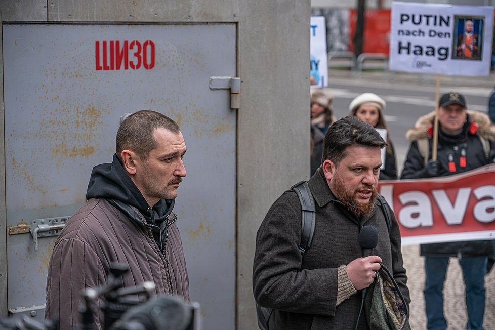 Oleg Navalnyj a Leonid Volkov v Berlíně  (24. 1. 2023).