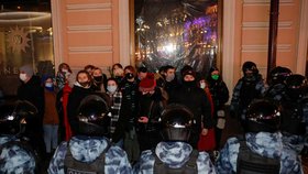 Protesty za propuštění ruského opozičníka Alexeje Navalného v Rusku (2.2.2021)