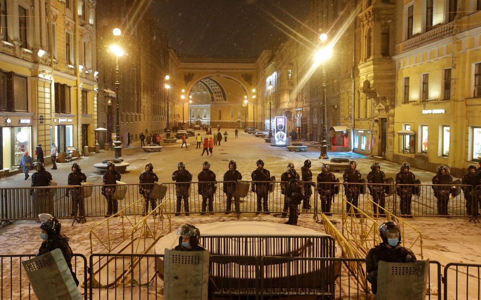 Protesty za propuštění ruského opozičníka Alexeje Navalného v Rusku (2.2.2021)