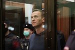 Ruský opozičník Alexej Navalnyj při jednání soudu (2.2.2021)