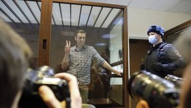 Ruský opozičník Alexej Navalnyj u soudu (20. 2. 2021)