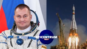 Velitel kosmické stanice Alexej Ovčinin v Epicentru 20.5.2021