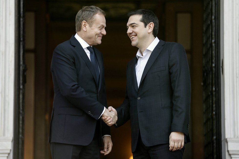 Řecký premiér Alexis Tsipras přivítal v Athénách šéfa Evropské rady Donalda Tuska