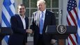 Řecký premiér Alexis Tsipras s Donaldem Trumpem při návštěvě USA