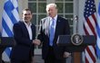 Řecký premiér Alexis Tsipras s Donaldem Trumpem při návštěvě USA