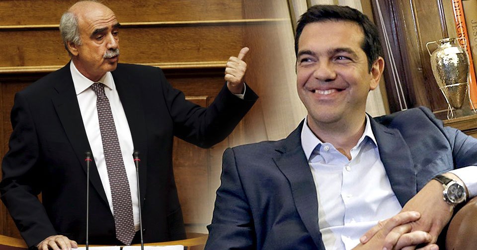 Lídr řecké opozice Meimarakis a odstupující premiér Alexis Tsipras ze strany SYRIZA