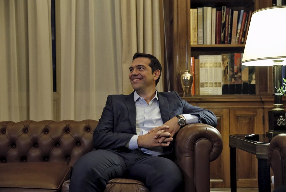 Alexis Tsipras na návštěvě u řeckého prezidenta, se kterým mluvil o své rezignaci.