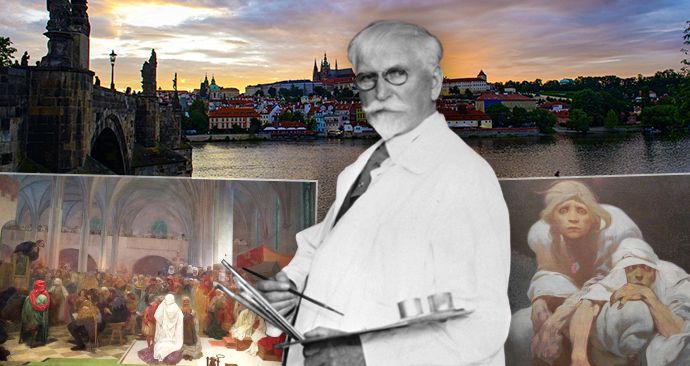 V Praze se na umělecká studia nedostal, přesto si Alfons Mucha město oblíbil, oženil se v něm a daroval mu 20 velkoformátových pláten Slovanské epopeje.