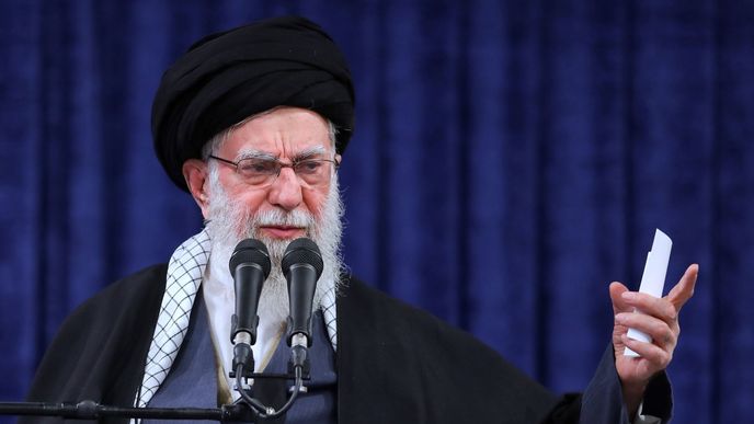 Íránský duchovní vůdce Alí Chámeneí. Íránský duchovní vůdce Alí Chámeneí.