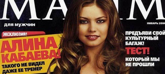Putinova milenka Alina Kabajevová na titulní straně pánského magazínu.