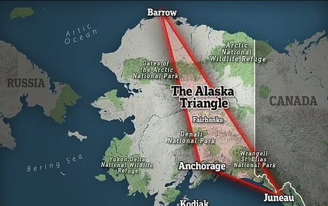 Tak tohle je onen Aljašský trojúhelník, kde se dějí záhadné věci.