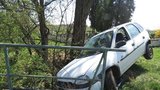 Mladý opilec v autě zboural, co se dalo: Šílenou jízdu zastavilo až zábradlí 