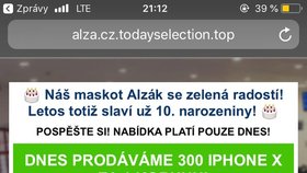 Českem se šíří podvodné sms, které lákají na iPhone X za korunu od Alzy. Člověk ale nic nedostane, akorát přijde o bankovní údaje