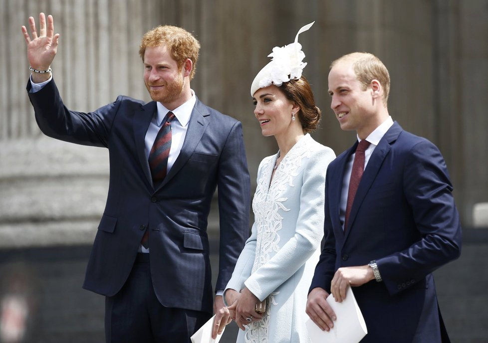 Oslavy 90. narozenin Alžběty II.: Princ Harry, vévodkyně Kate a princ William