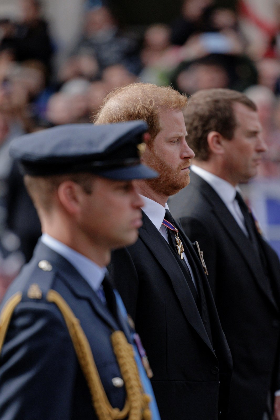 Pohřeb královny Alžběty II. - princ Harry a princ William