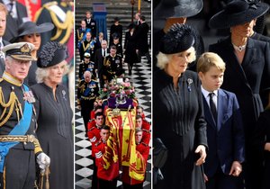 Královská rodina vyprovodila Alžbětu II. na její poslední cestě