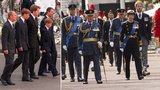 Fotky, ze kterých mrazí: Princové William a Harry kráčeli bok po boku jak za rakví Alžběty II., tak i Diany!