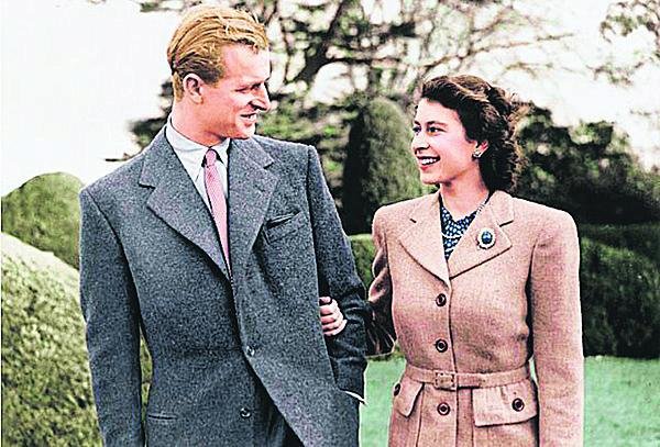 1947 - Alžběta II. a Philip krátce po svatbě.