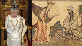 Alžběta II. a Mohamed s andělem
