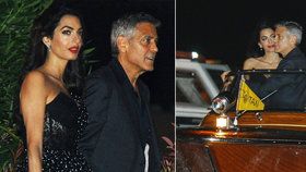 Amal a George Clooney v Benátkách.