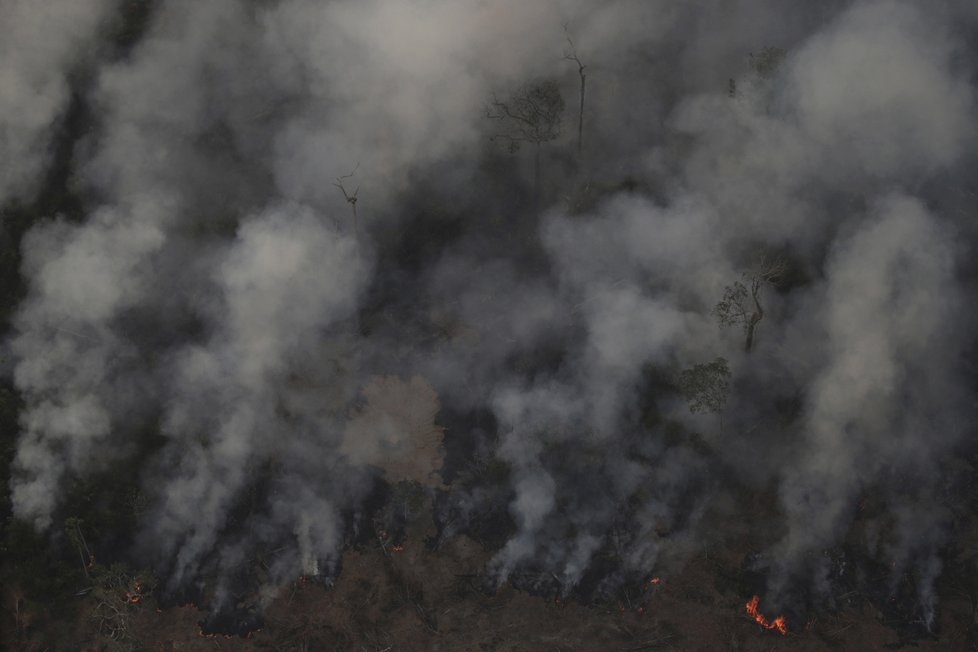 Rozsáhlé požáry v Amazonském deštném pralese.