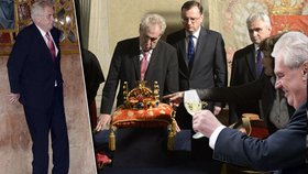 Zeman musel v roce 2013 z dýchánku na ruské ambasádě odemknout korunovační klenoty.