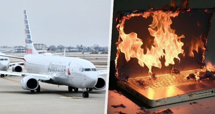 Na palubě letadla American Airlines vzplál notebook.
