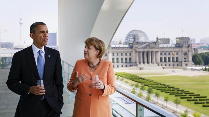 Americký prezident Barack Obama s německou kancléřkou Angelou Merkelovou