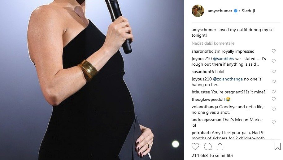 Fotka, kterou Amy Schumer sdílela. Ve skutečnosti se ale jednalo o Meghan Markle.